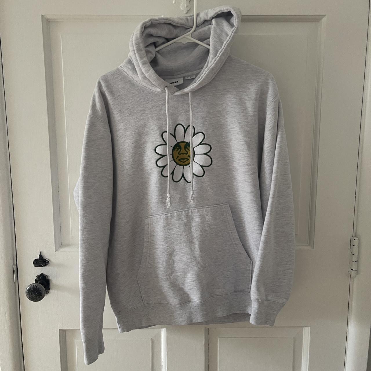 Obey Hoodie Flower logo Size small no flaws Depop