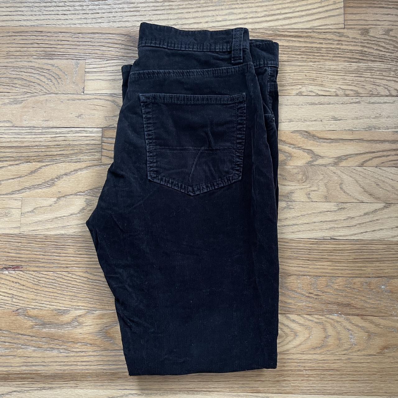 Vintage Black Corduroy Pants Size: 32/32 - small... - Depop