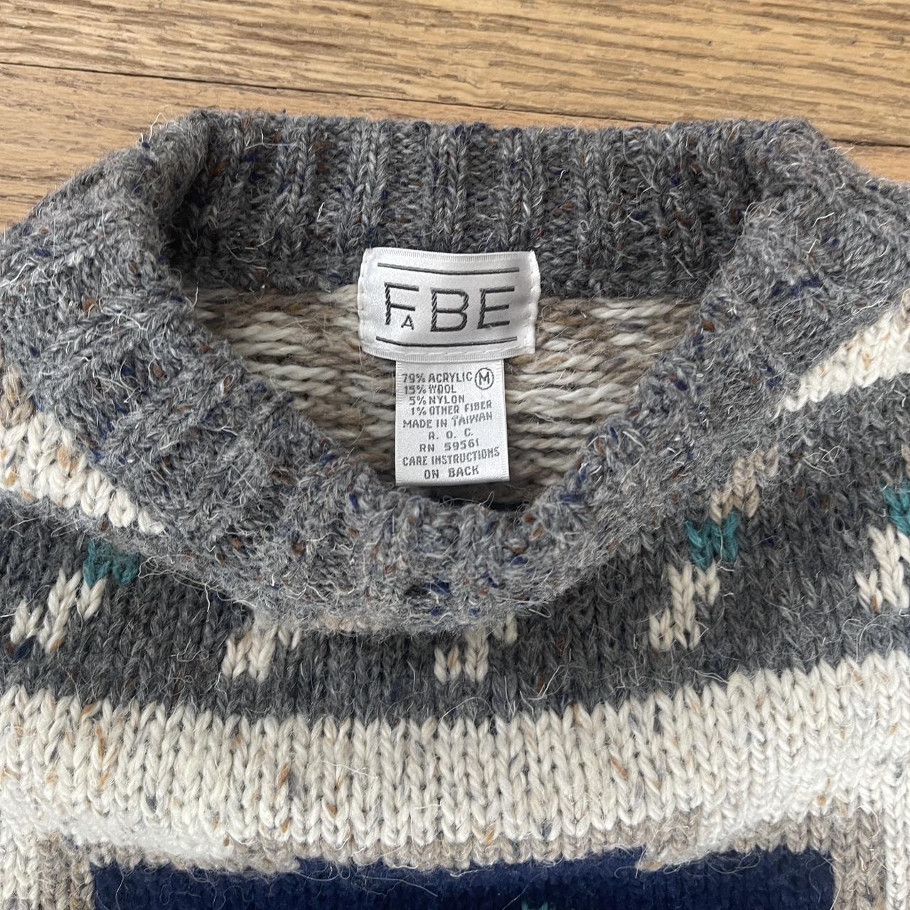 Vintage 80’s 90’s Geometric Grandpa Sweater Size:... - Depop