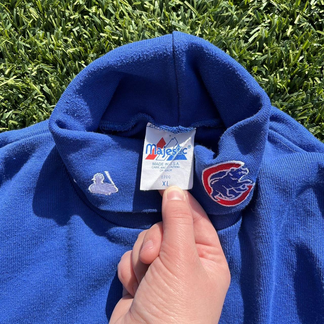 vintage chicago cubs turtleneck embroidered cubs... - Depop