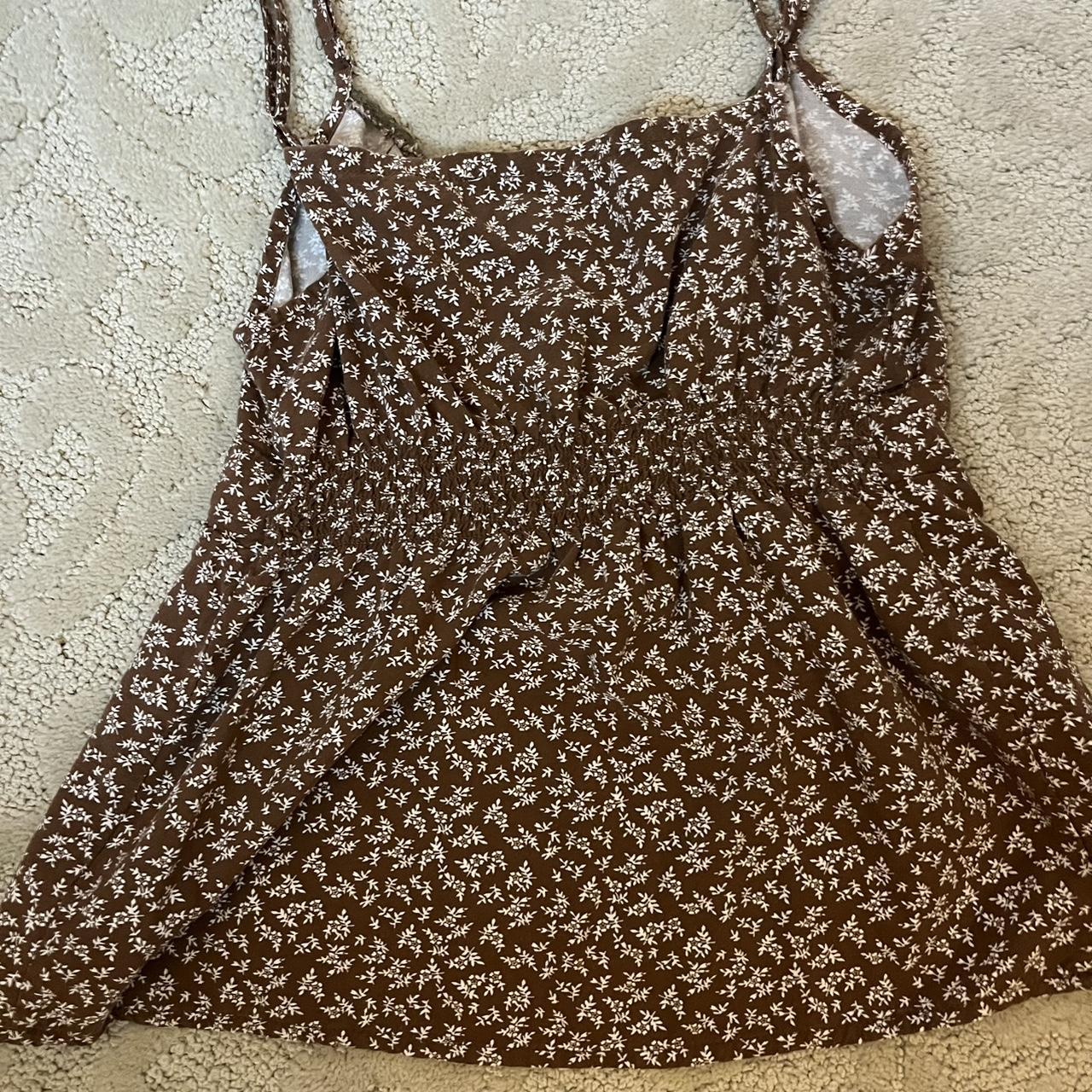 brandy brown floral top super comfy and flowy +... Depop