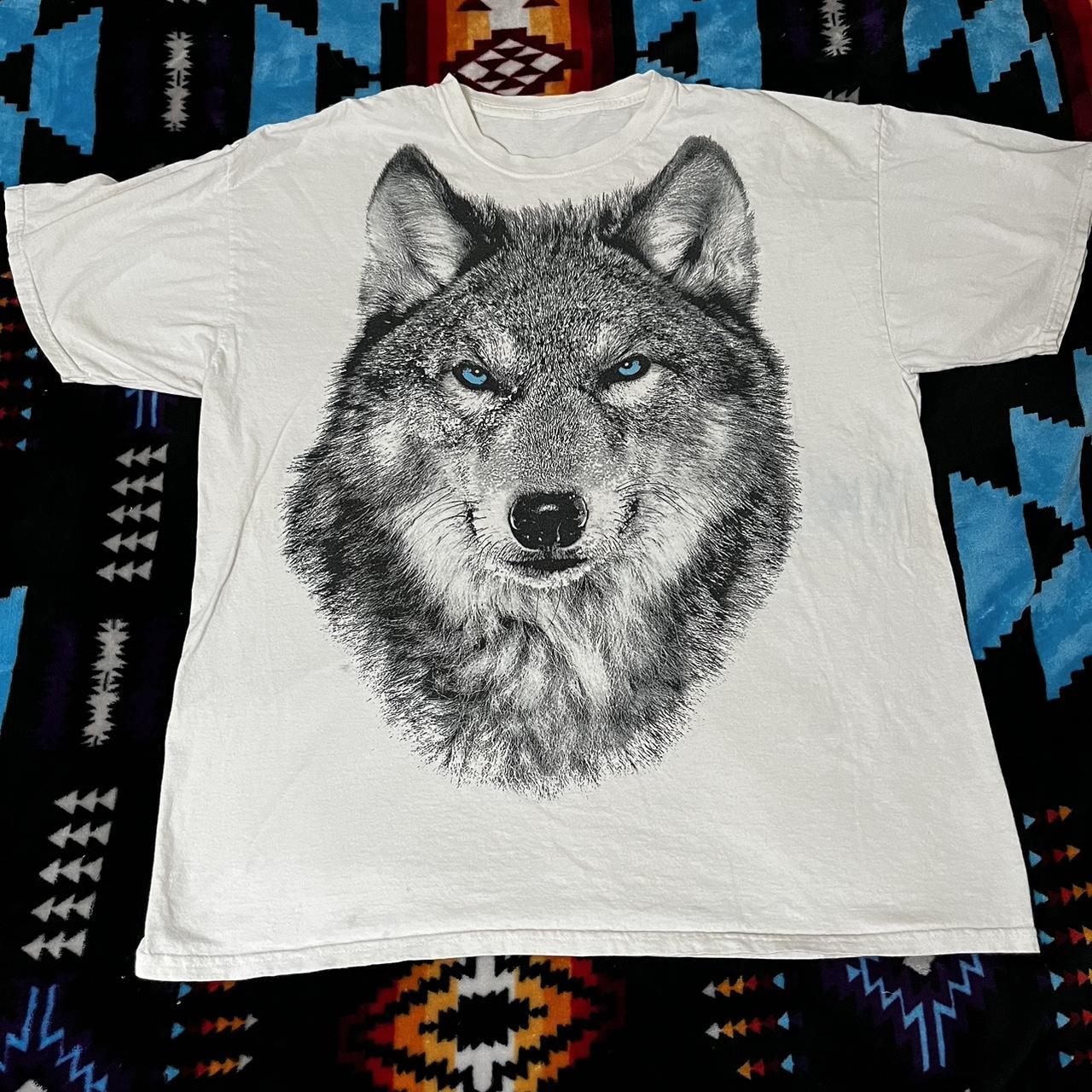 🔥 Awesome giant wolf print. This one does have a... - Depop