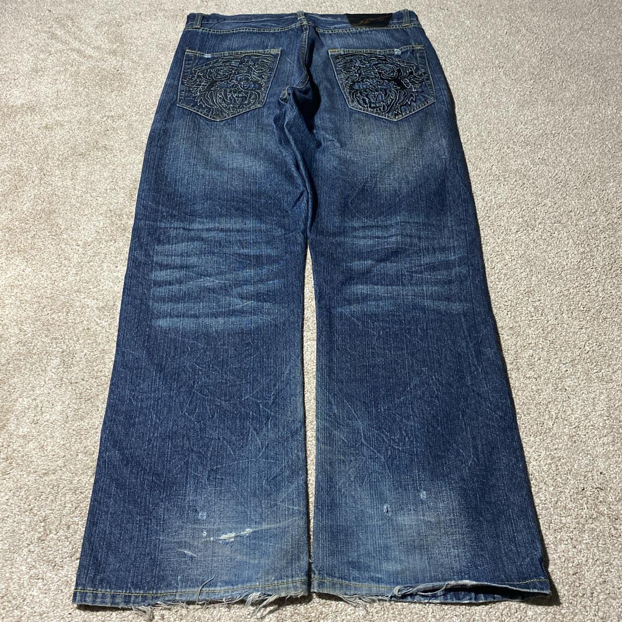 Super Hard Y2K Ed Hardy Baggy Jeans Size... - Depop