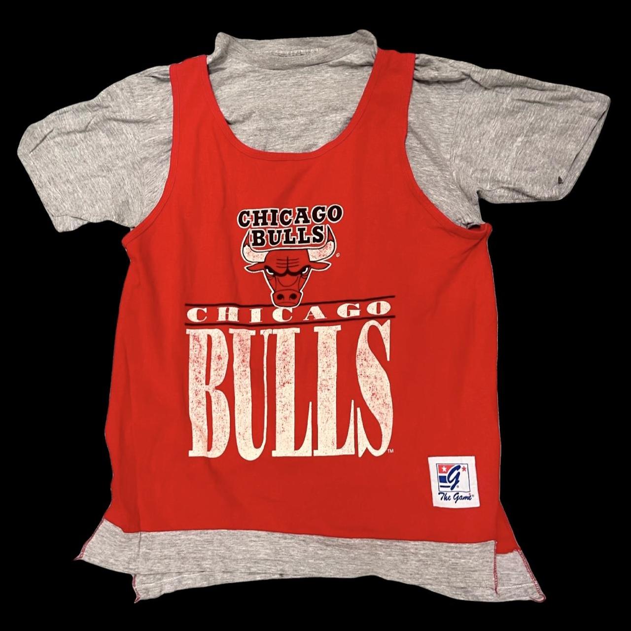 90s Chicago bulls mesh panel vintage jersey tshirt, - Depop
