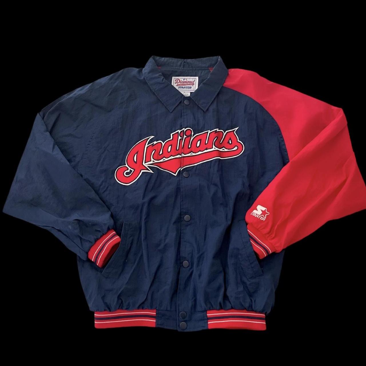 Blue Cleveland Indians Starter Satin Jacket