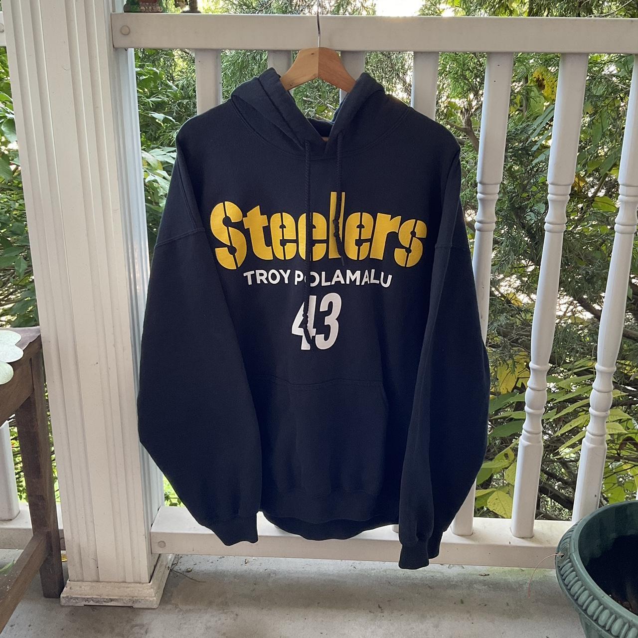 Vintage Pittsburgh Steelers Sweatshirt Men XL Black Pull Over