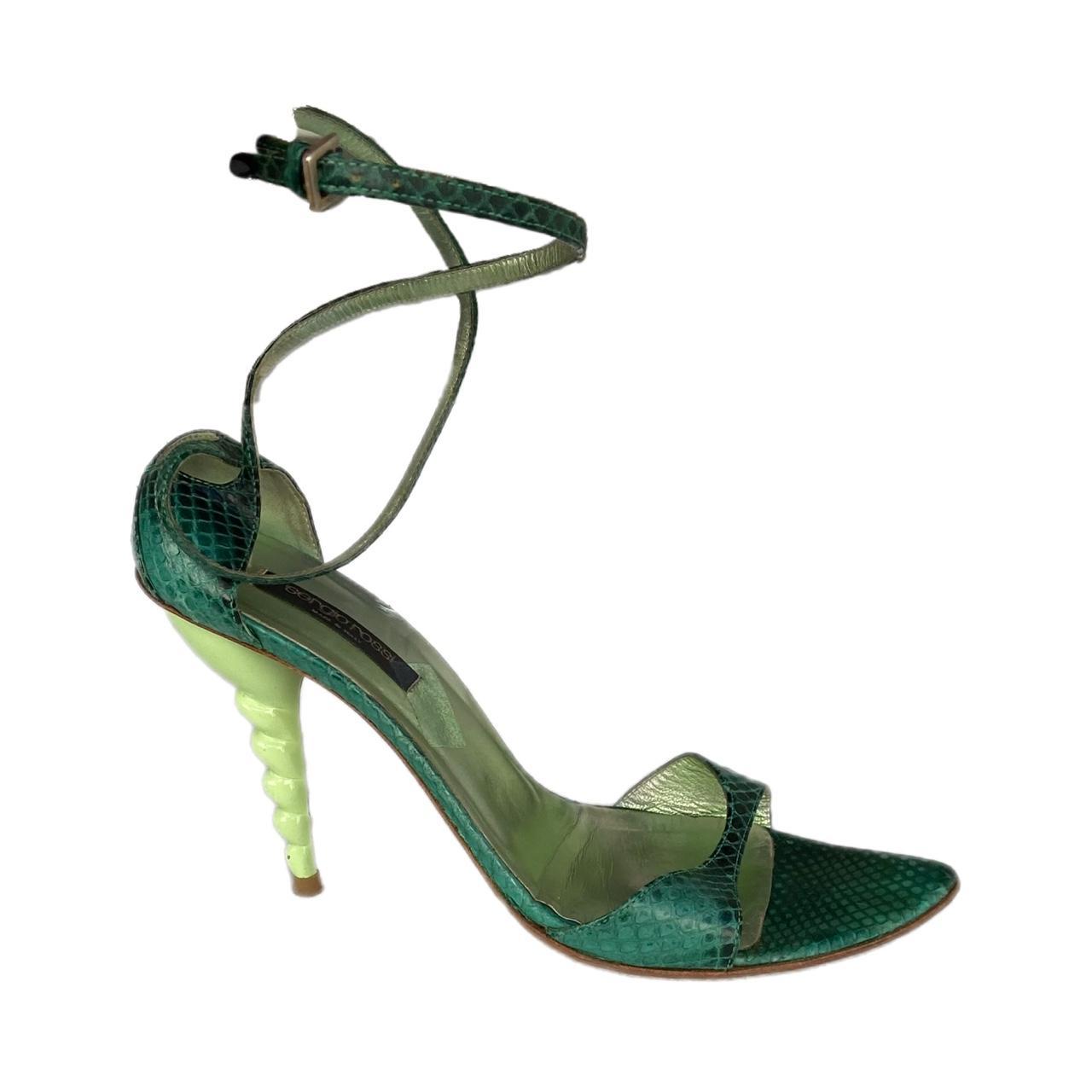 Sergio Rossi Women's Black and Green Sandals (2)