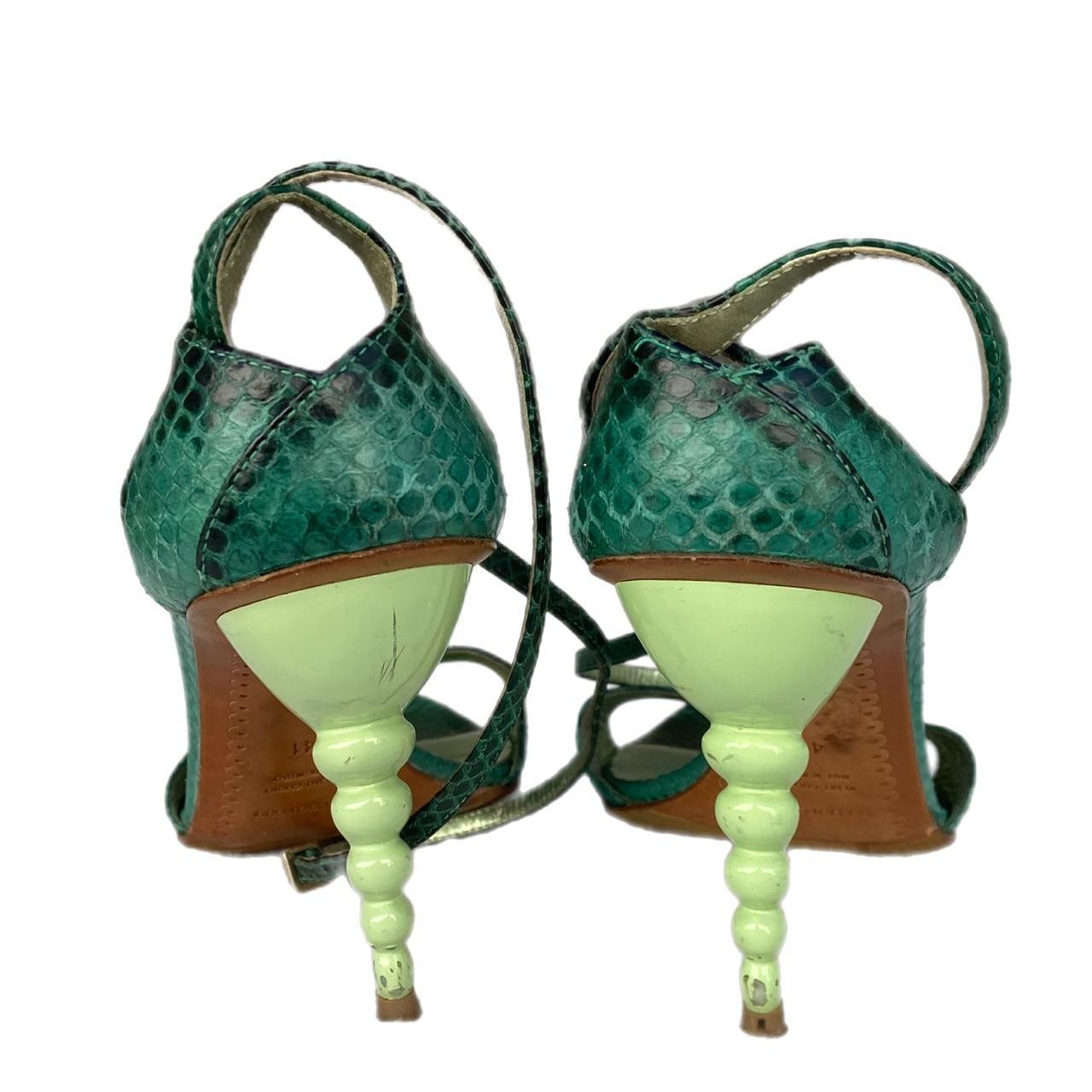 Sergio Rossi Women's Black and Green Sandals (3)