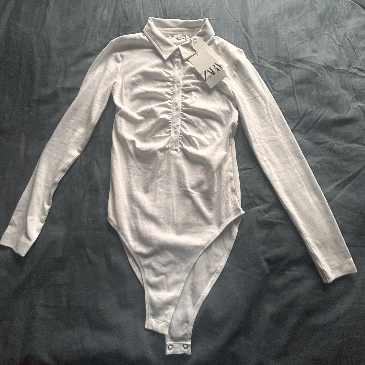 Zara Women's White Bodysuit Depop
