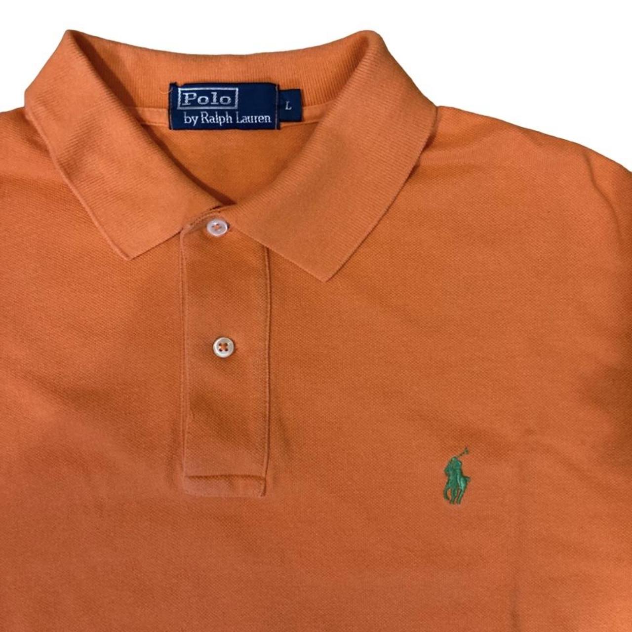 Polo Ralph Lauren Men's Orange and Green Poloshirts Depop