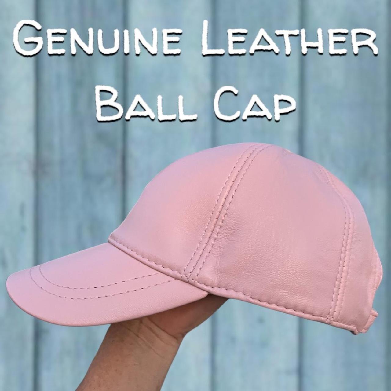 Pink leather cheap baseball hat