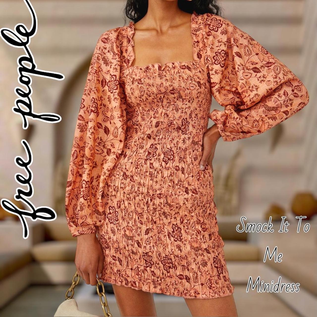 Free People Smock selling It to Me Long Sleeve Mini Dress