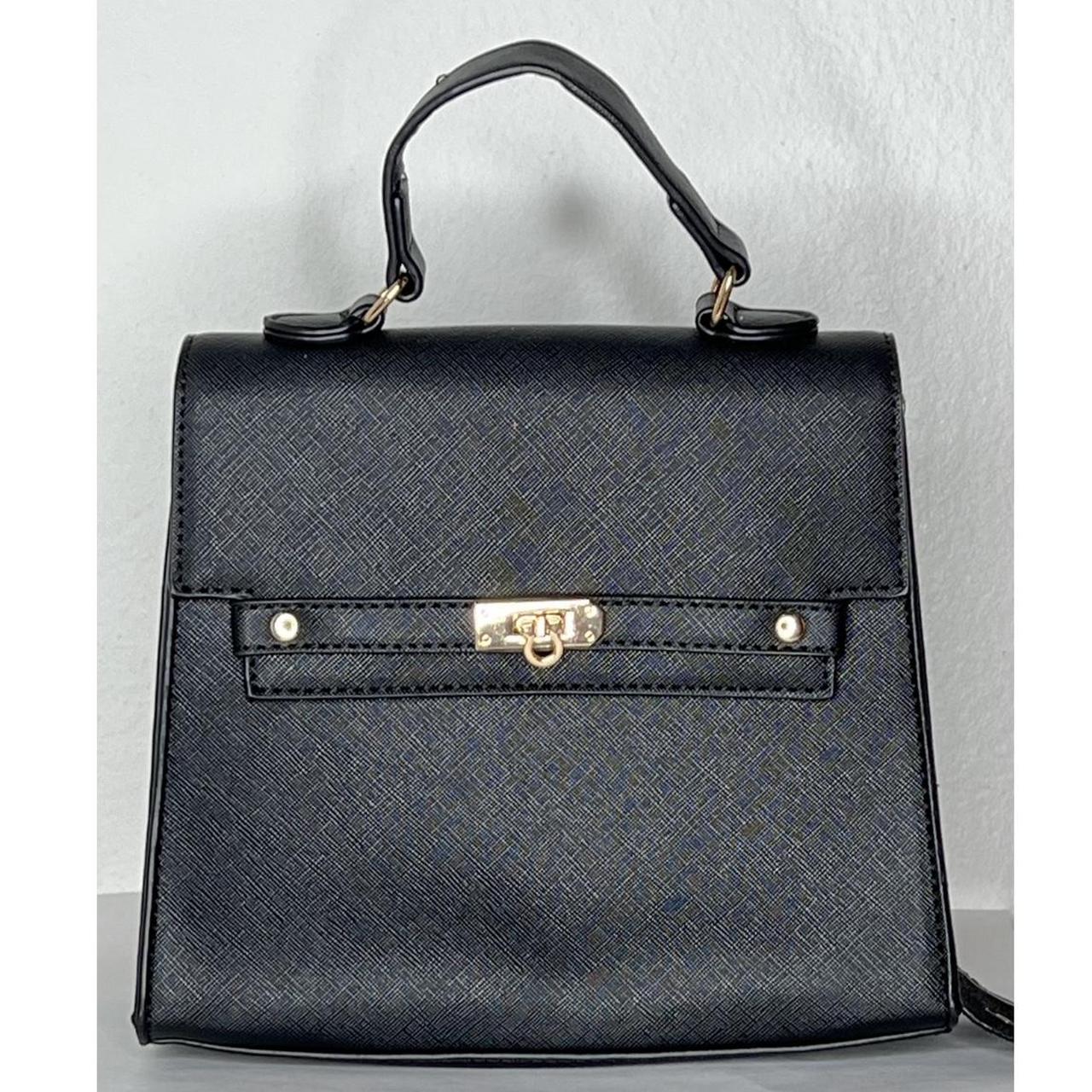 Black Square Bag with Shoulder Strap NWT Brand... Depop