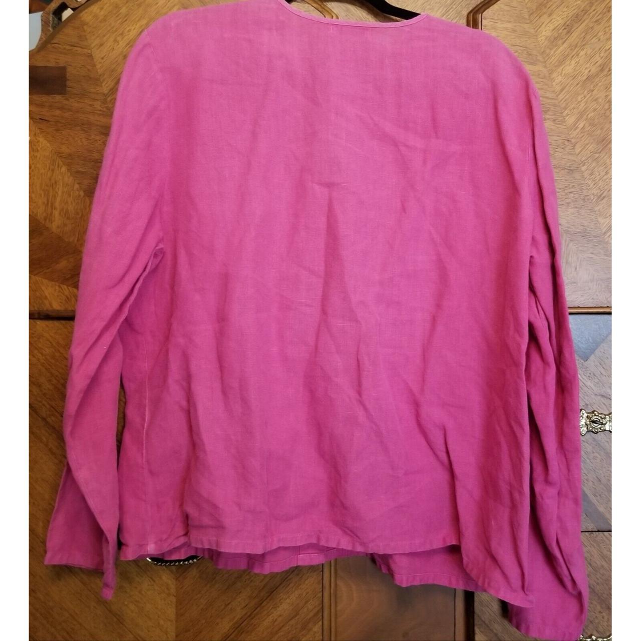 Russ Berens 100% Linen Hot Pink Size XL Button Up... - Depop