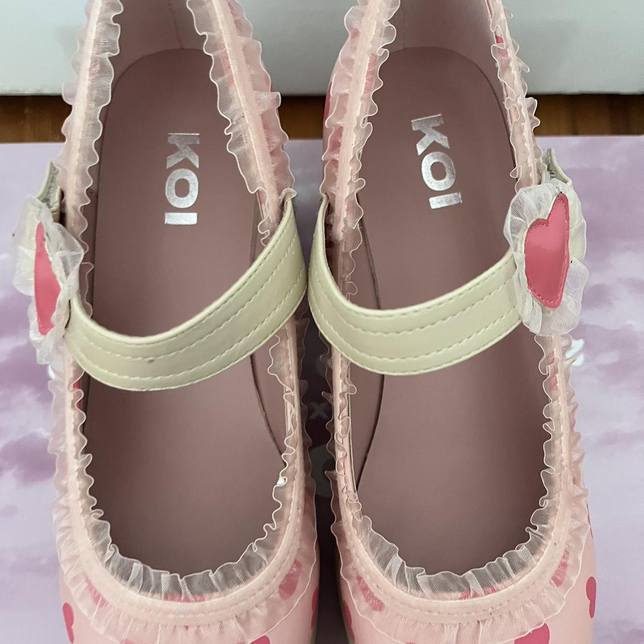 Melanie Martinez x Koi footwear pink heart Mary Jane... Depop