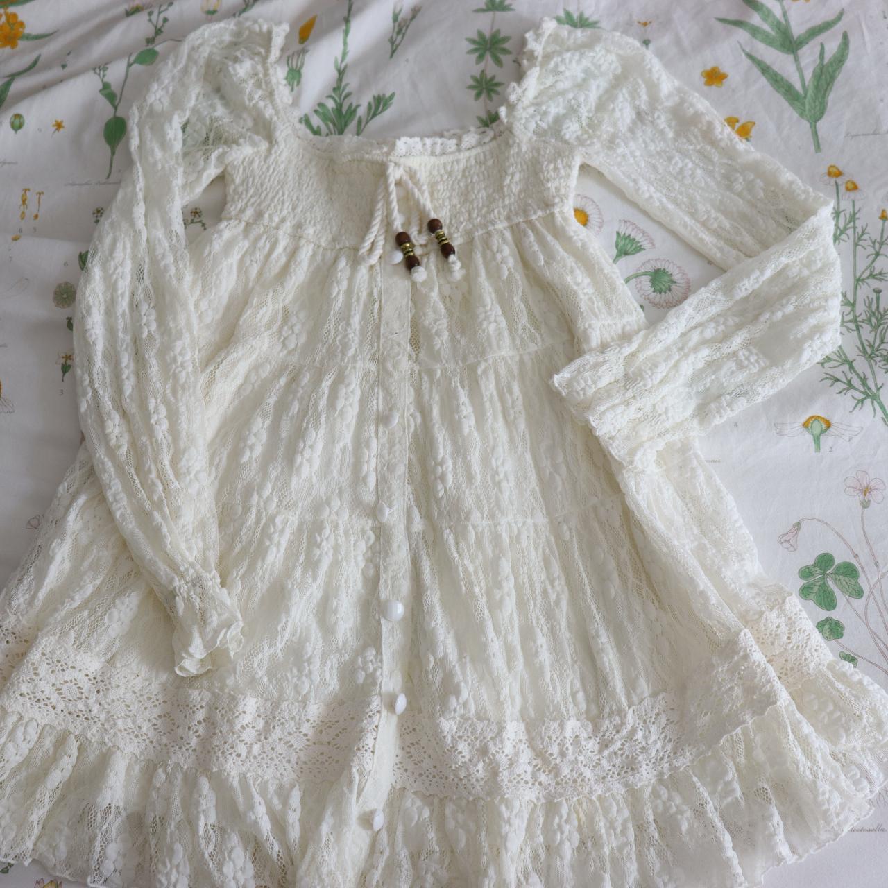 This cream lace liz lisa babydoll dress is so cute... - Depop