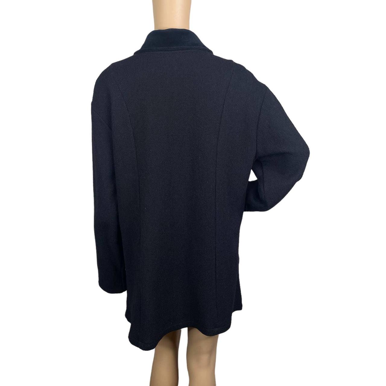 Ladies Coat by Flax Jeanne Engelhart Black Long Full Swing Coat
