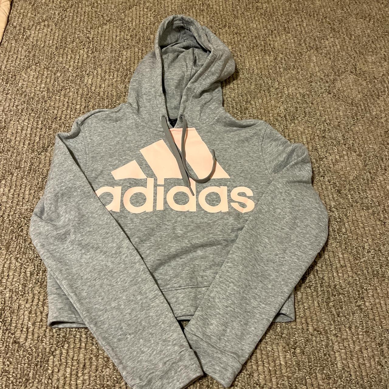 Grey and pink adidas hoodie hotsell