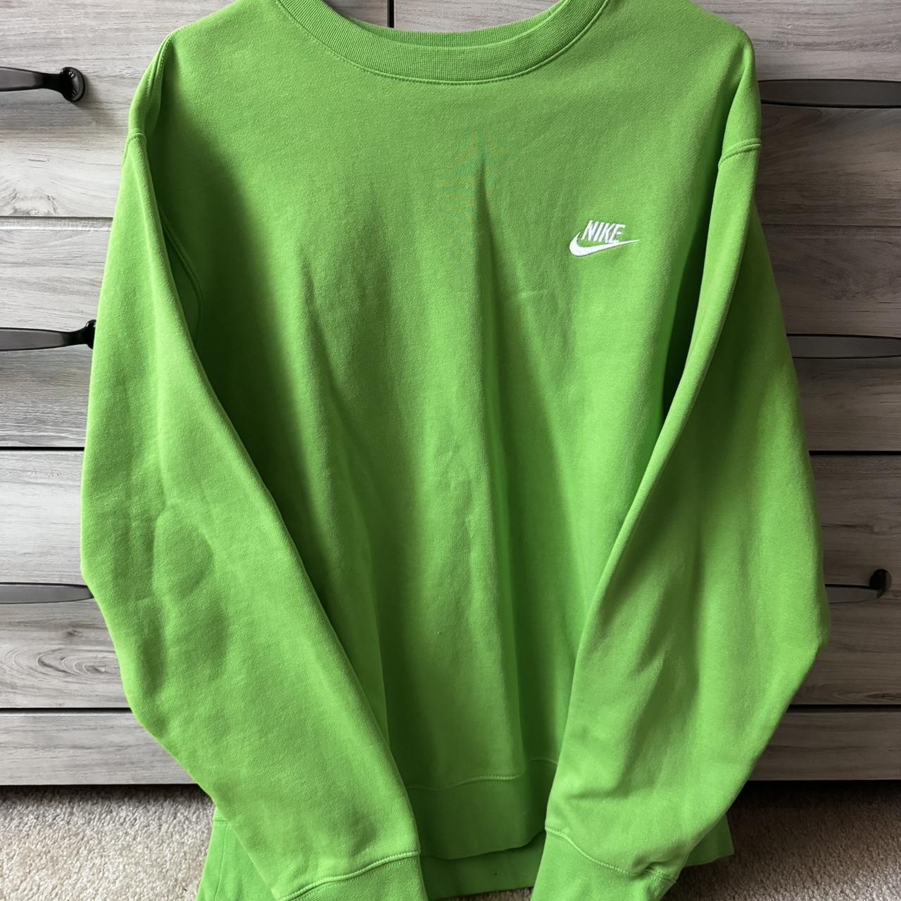 lime green nike crew neck