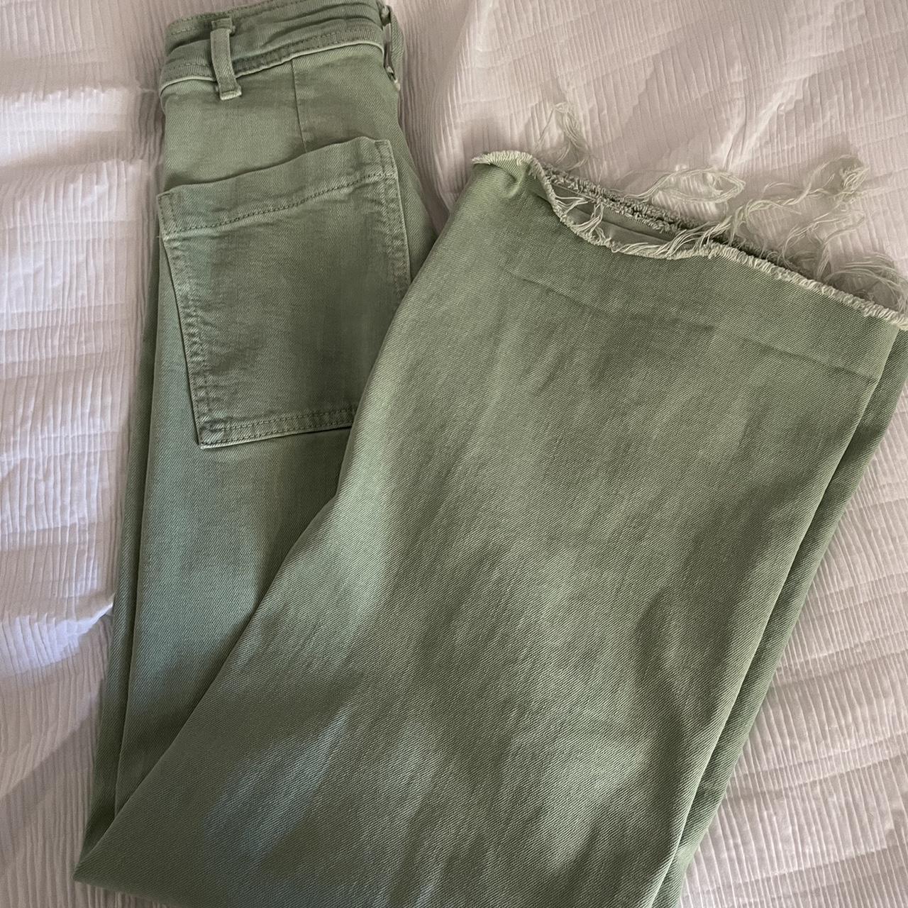 zara marine jeans green💚🐅 size 0 they are in great... Depop