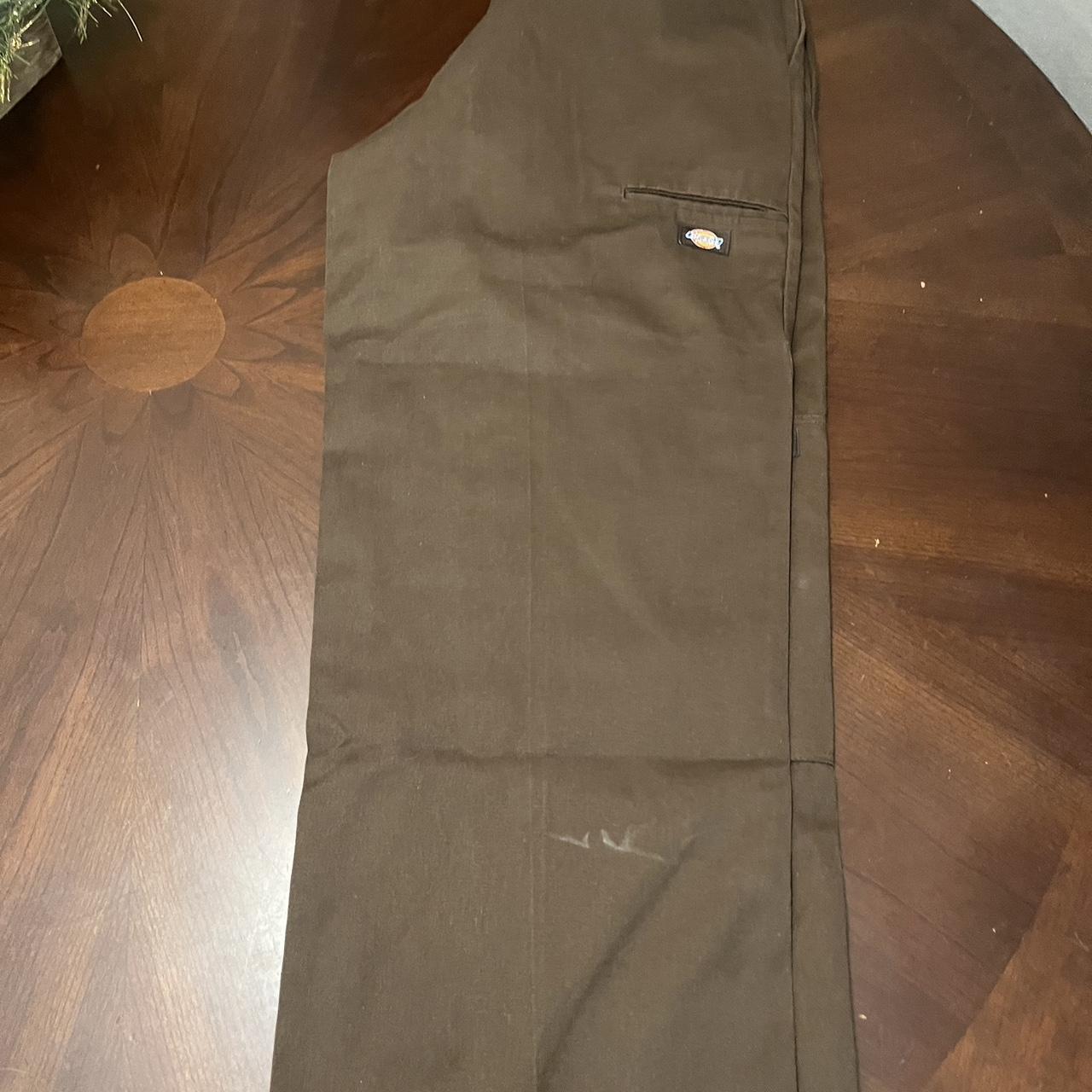 Brown double knee dickies size 36x32 basically new... - Depop