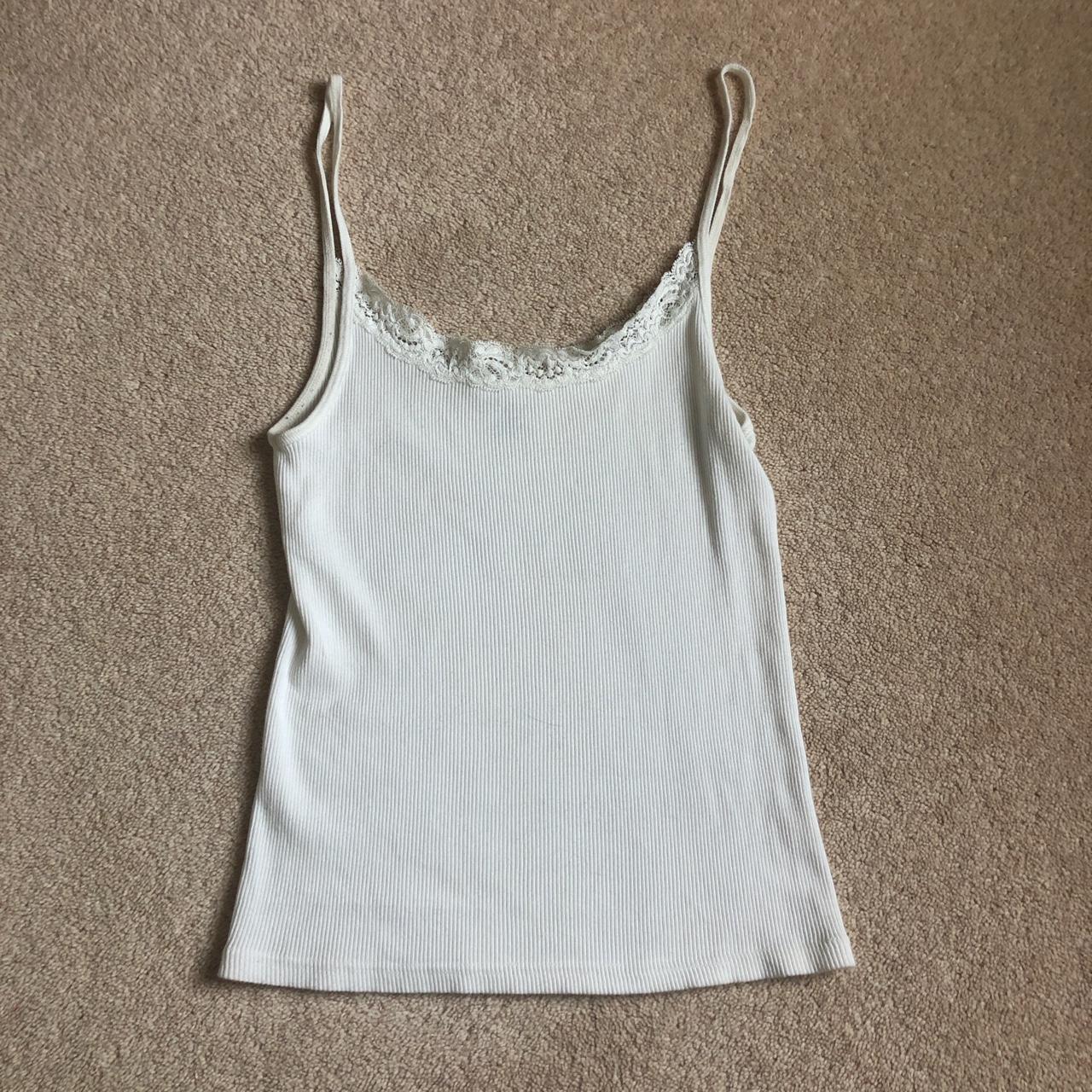 brandy melville white lace top really pretty with... Depop