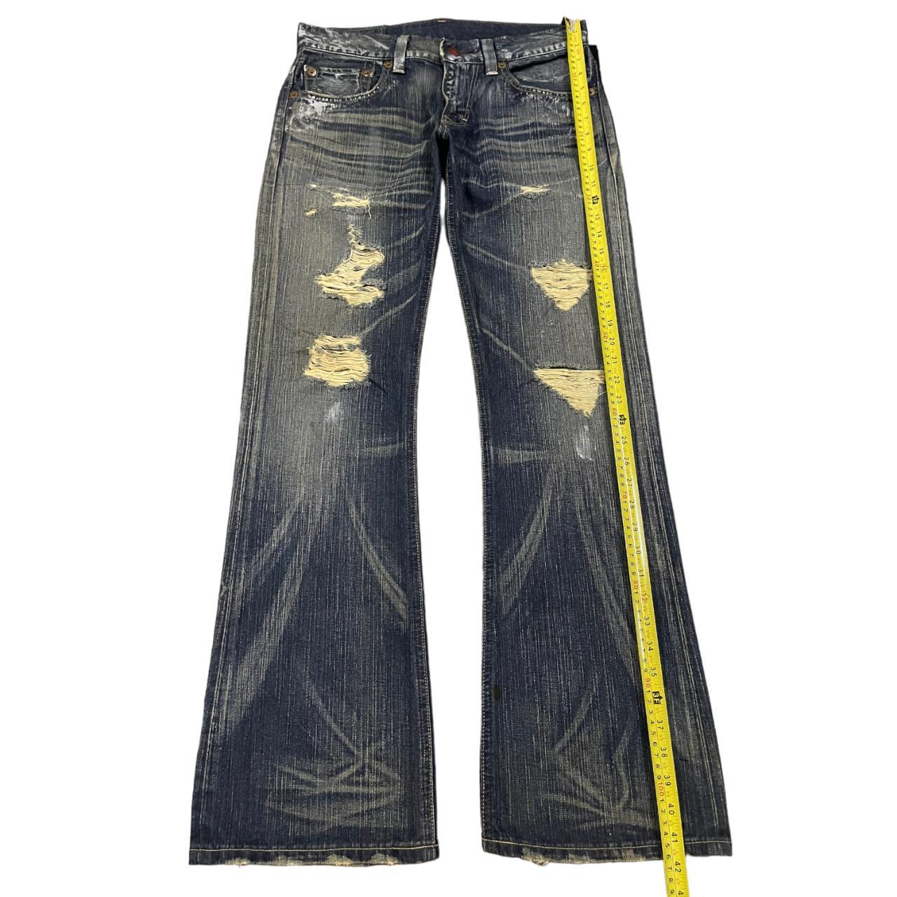 1990s vintage archive EDWIN 503 バギー デニム Vintage Japan Edwin 503 Blue Trip Distressed Bootcut | Depop