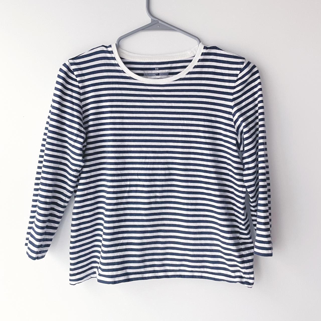 Muji Women's Navy and White Shirt | Depop