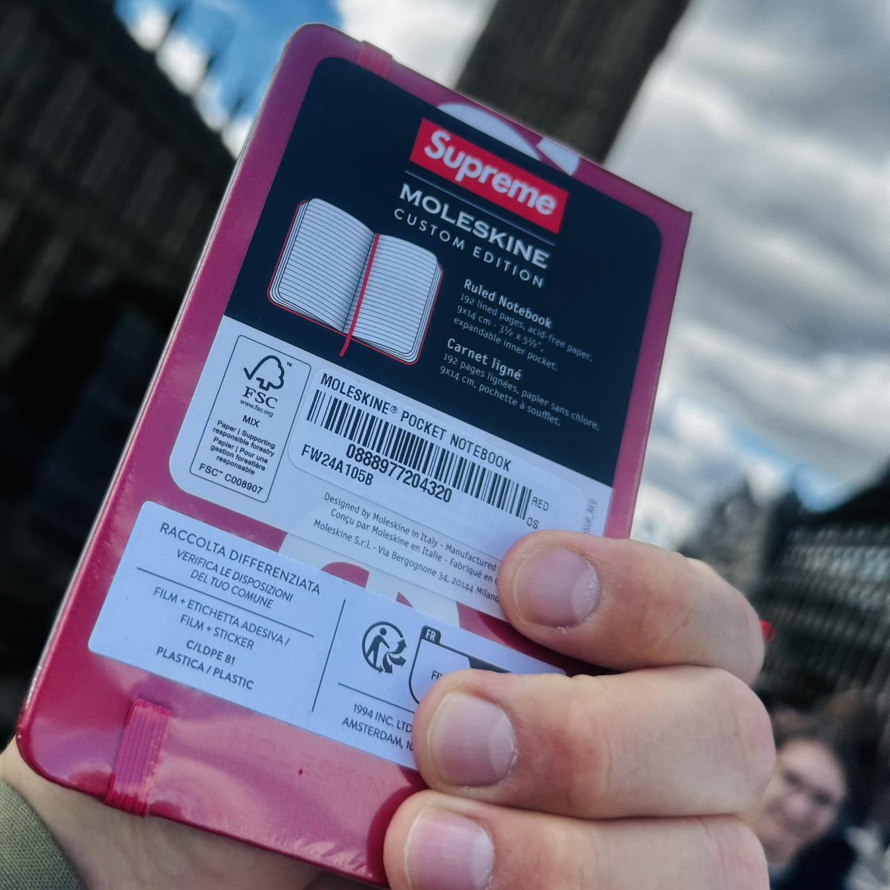 Supreme Moleskine Pocket Notebook Leather Cover / | Depop