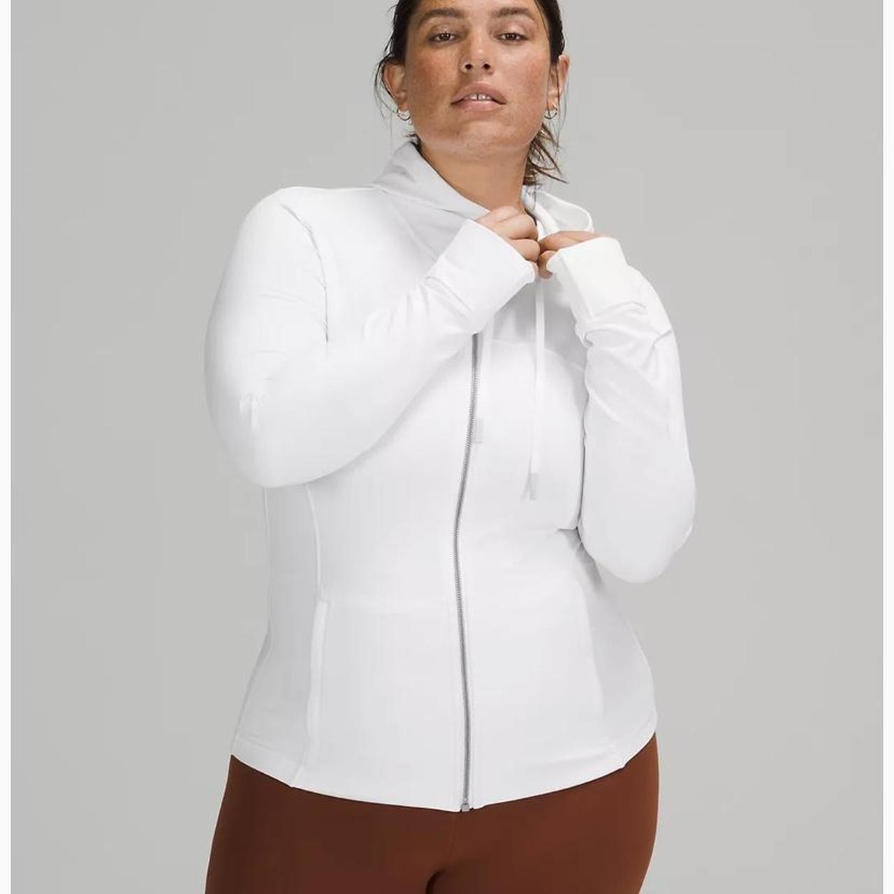 white hooded define jacket size 0 Depop