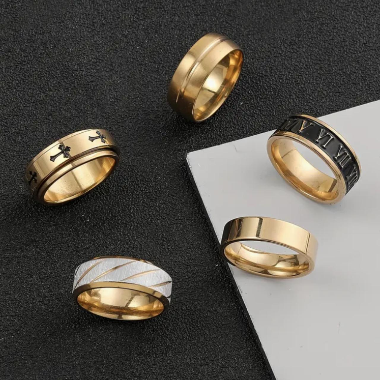 Cool men's rings 5 pc set. Multiple sizes and... - Depop