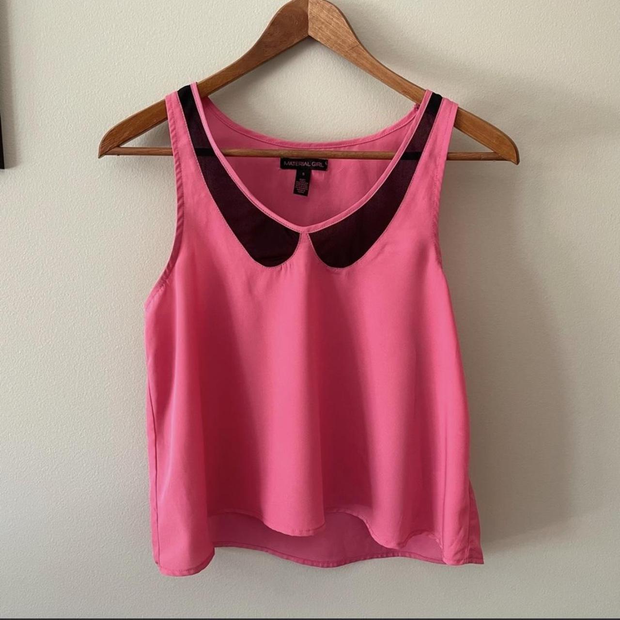 Material Girl Hot Pink Dressy Tank Size Small Cute - Depop