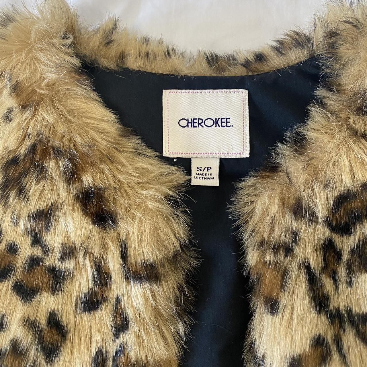 90s cheetah brings fluffy vest S/P length:... - Depop