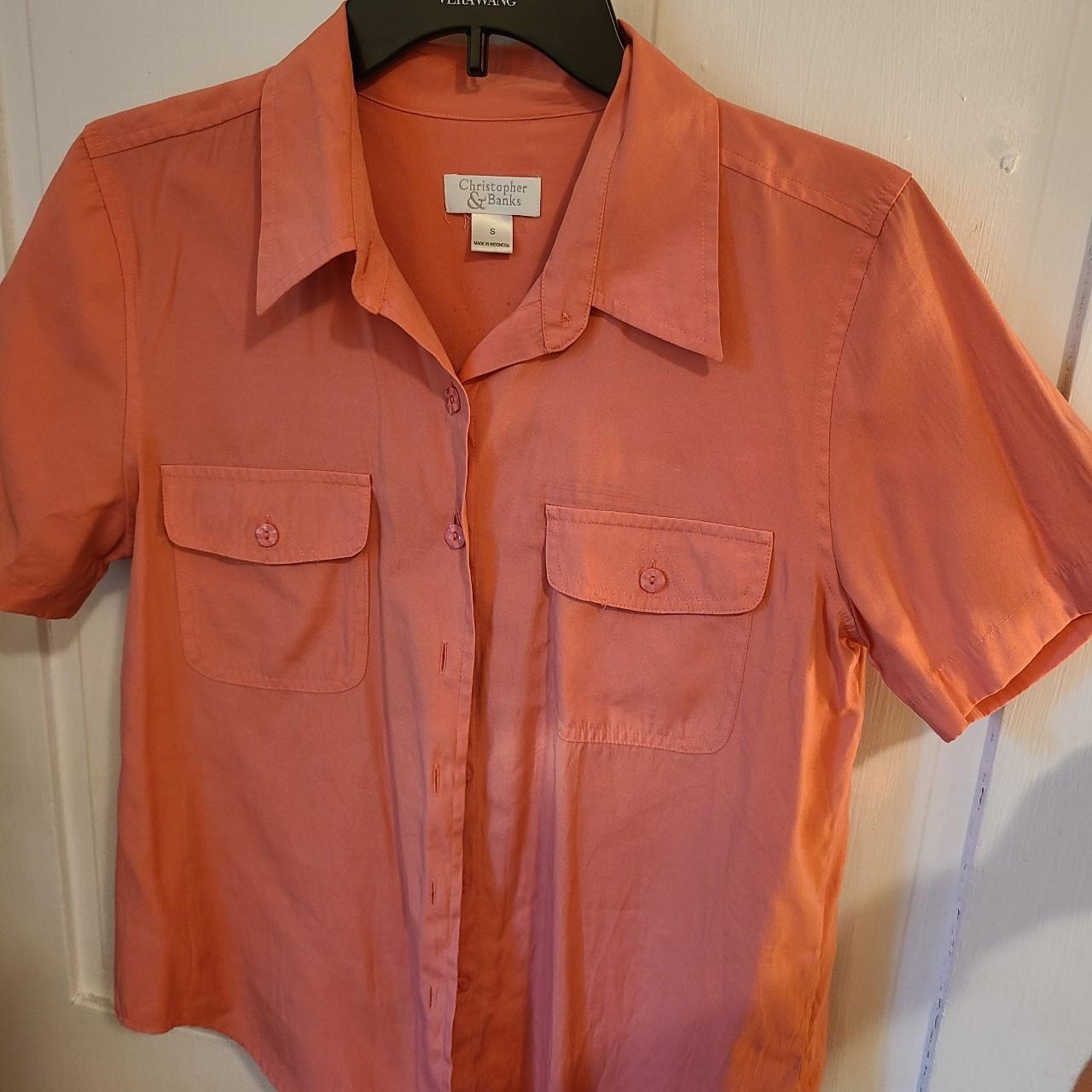 Christopher Banks Women S Orange And Pink Blouse Depop