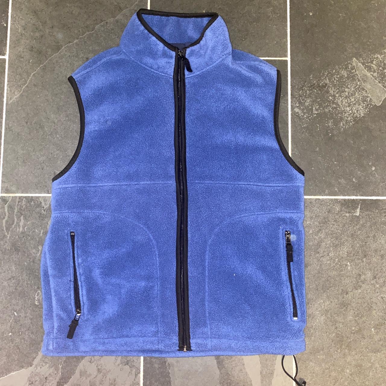 Vintage blue zip-up vest - Depop