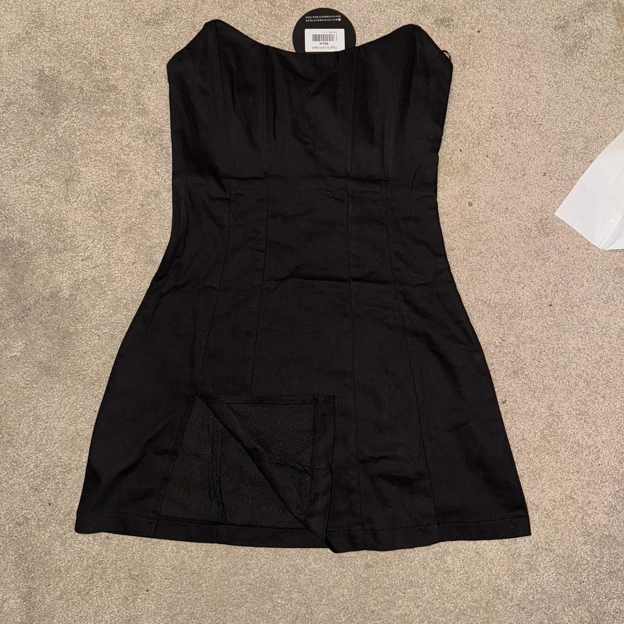 White fox strapless black dress Size small - fits... - Depop