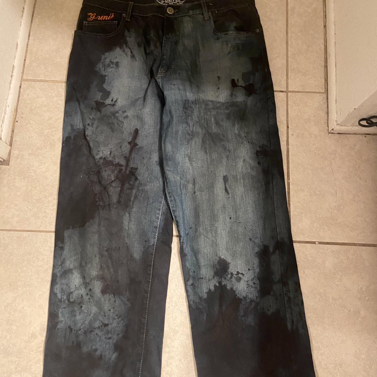 Men's Black and Blue Jeans Depop