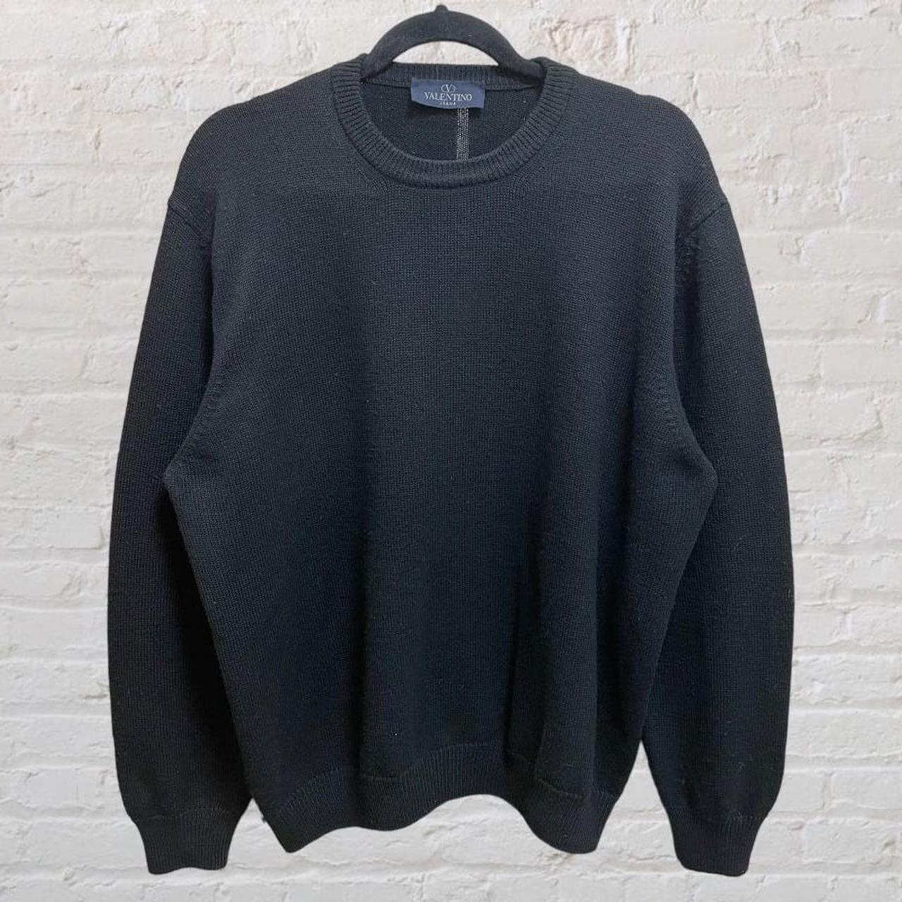 Valentino Men's Black Knitted Sweater. 50% Virgin... - Depop