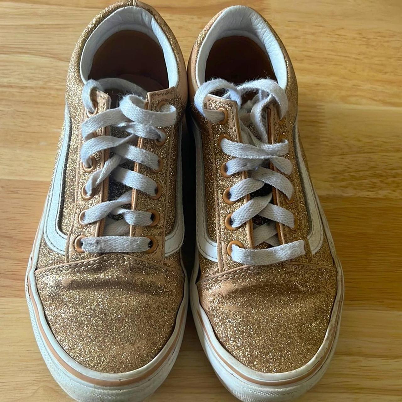 Vans deals glitter gold