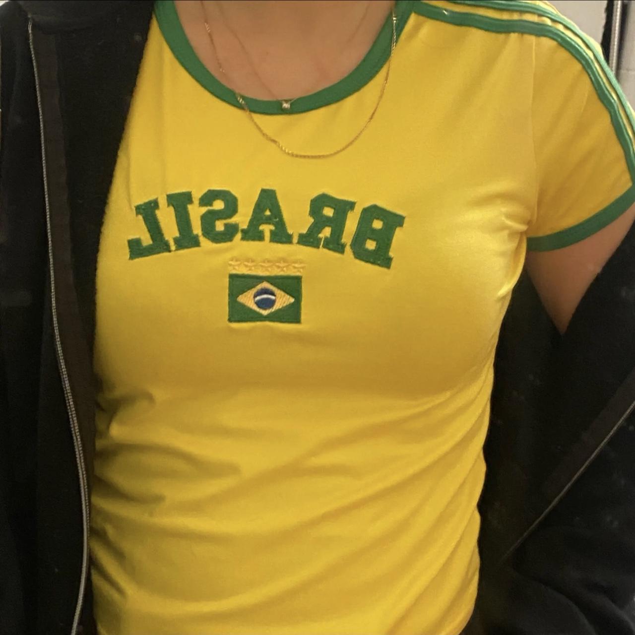 Women's Yellow and Green Croptop Depop