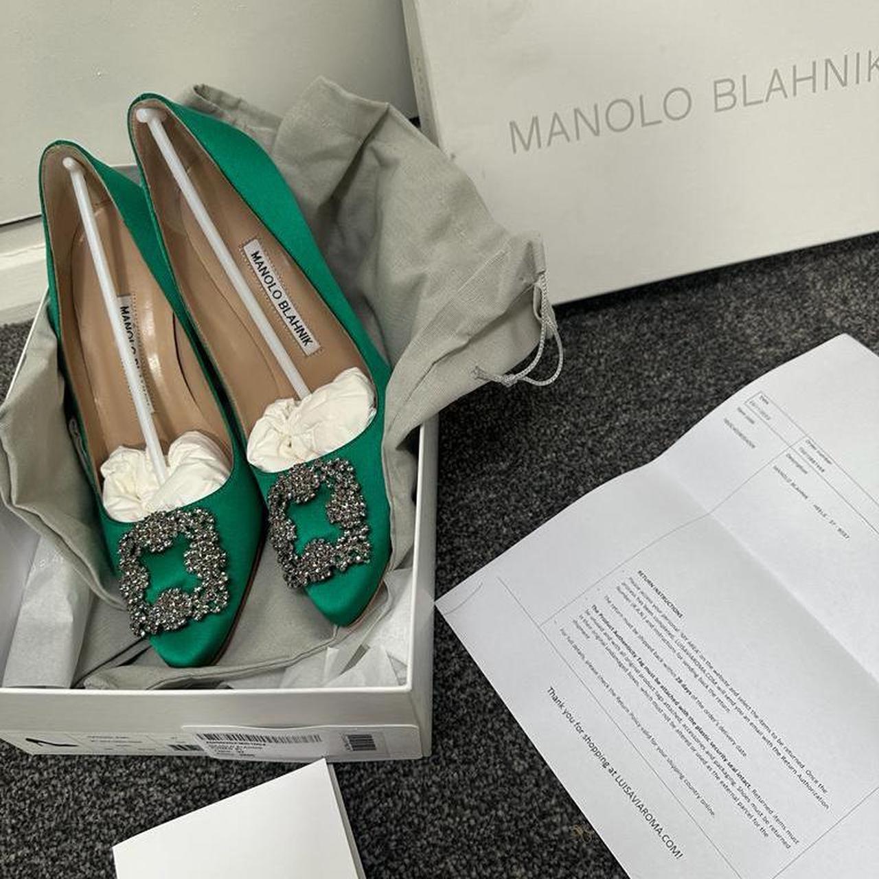 Manolo blahnik best sale green satin