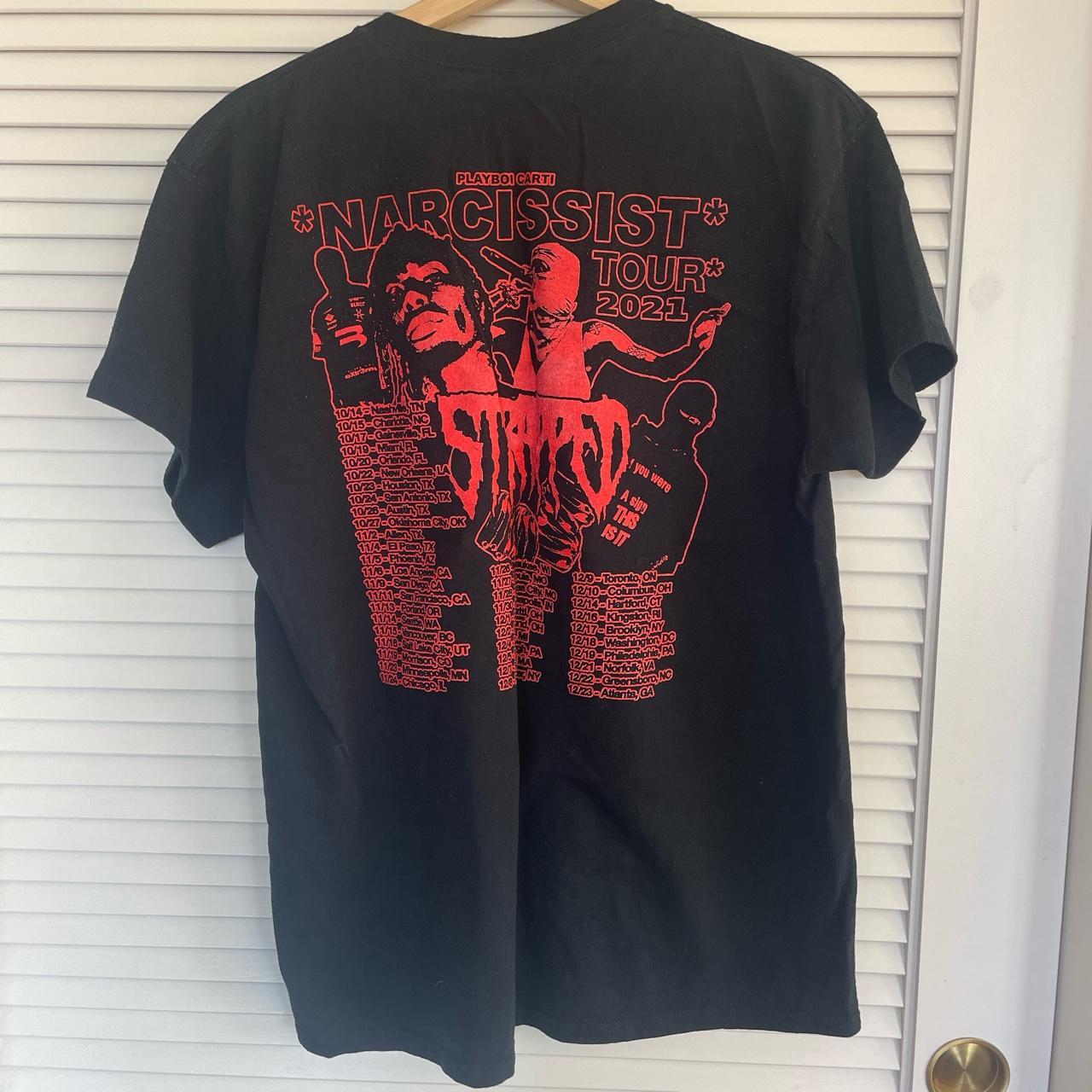 playboi carti rockstar made narcissist tour tee size - Depop