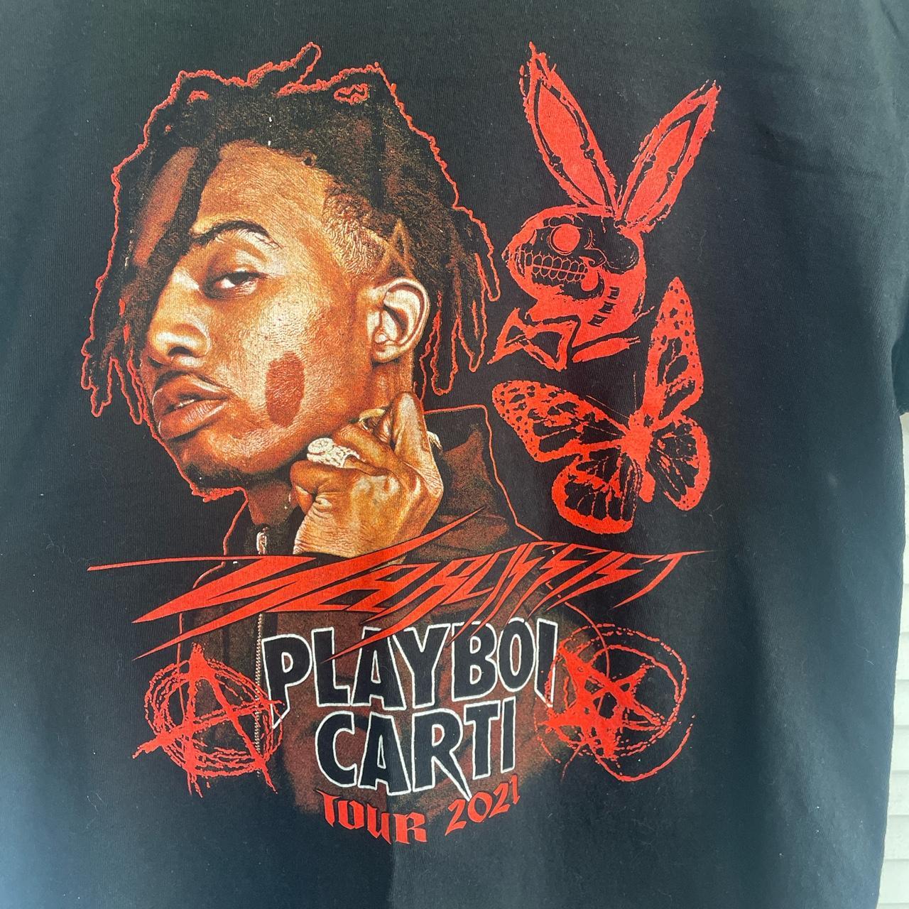 playboi carti rockstar made narcissist tour tee size - Depop