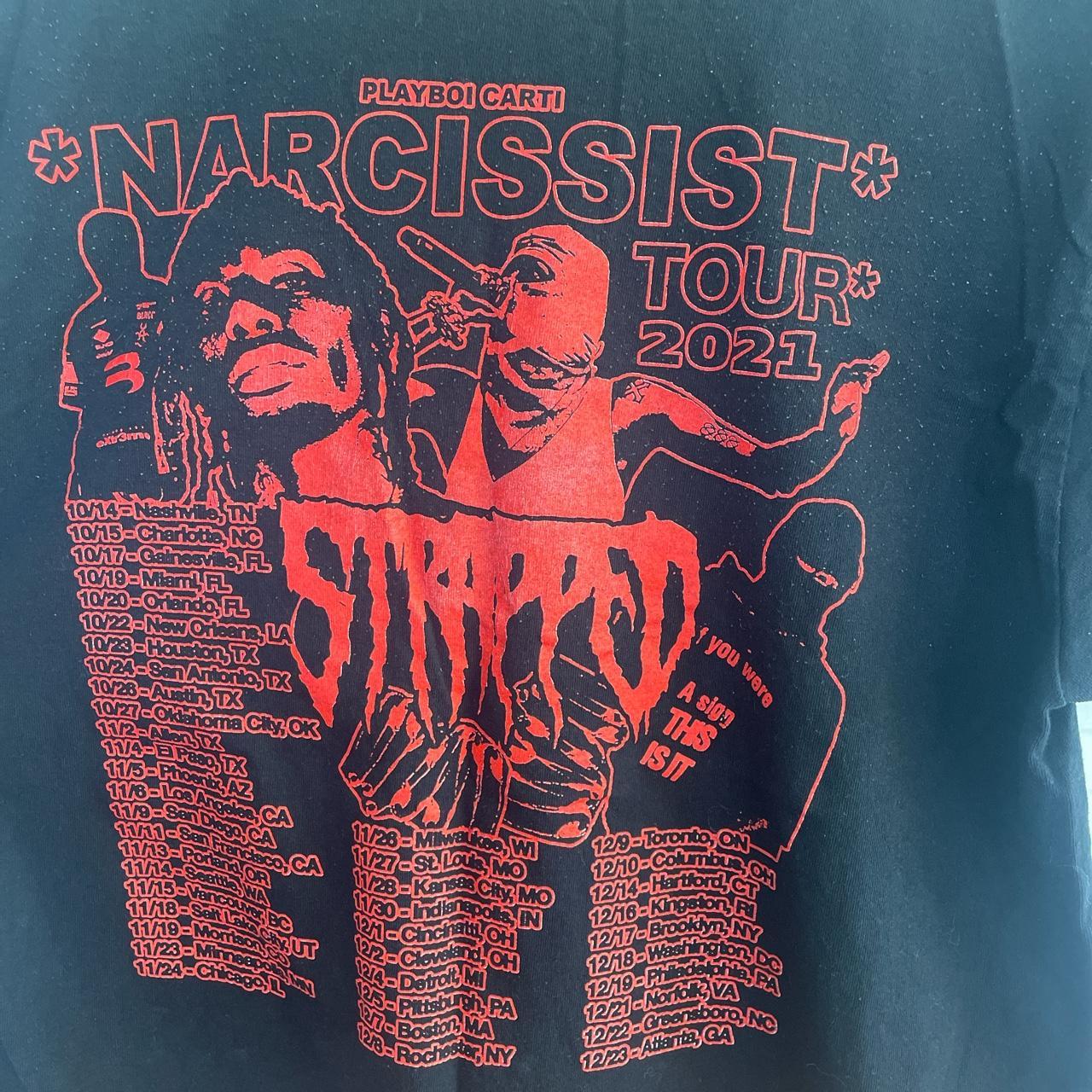 playboi carti rockstar made narcissist tour tee size - Depop