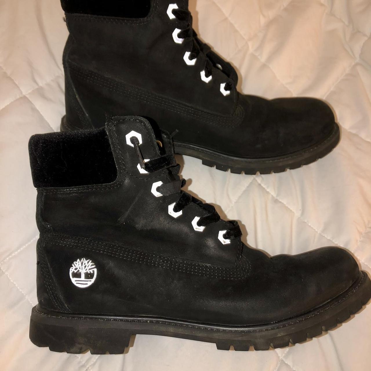 Timberland black cheap velvet boots