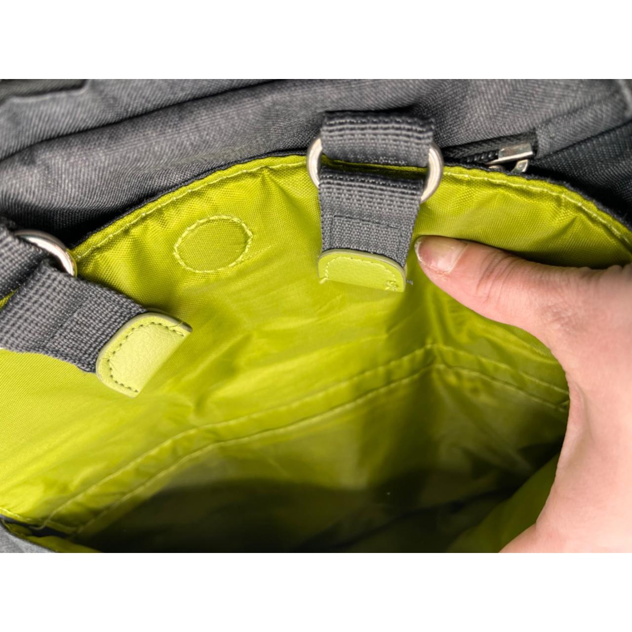 Eddie Bauer Backpack/Diaper Bag, light gray and lime... Depop