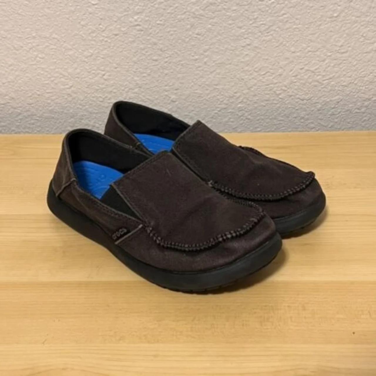 Black canvas outlet crocs