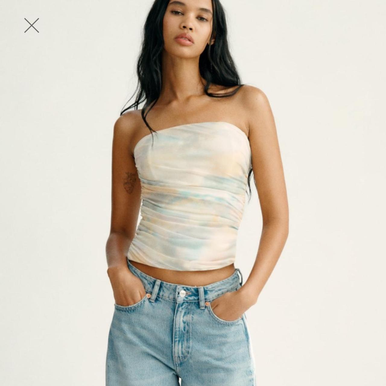 ZARA＆maisonspecial レア Y2Kチューブトップ Strapless colorful Zara tube top corset | Depop