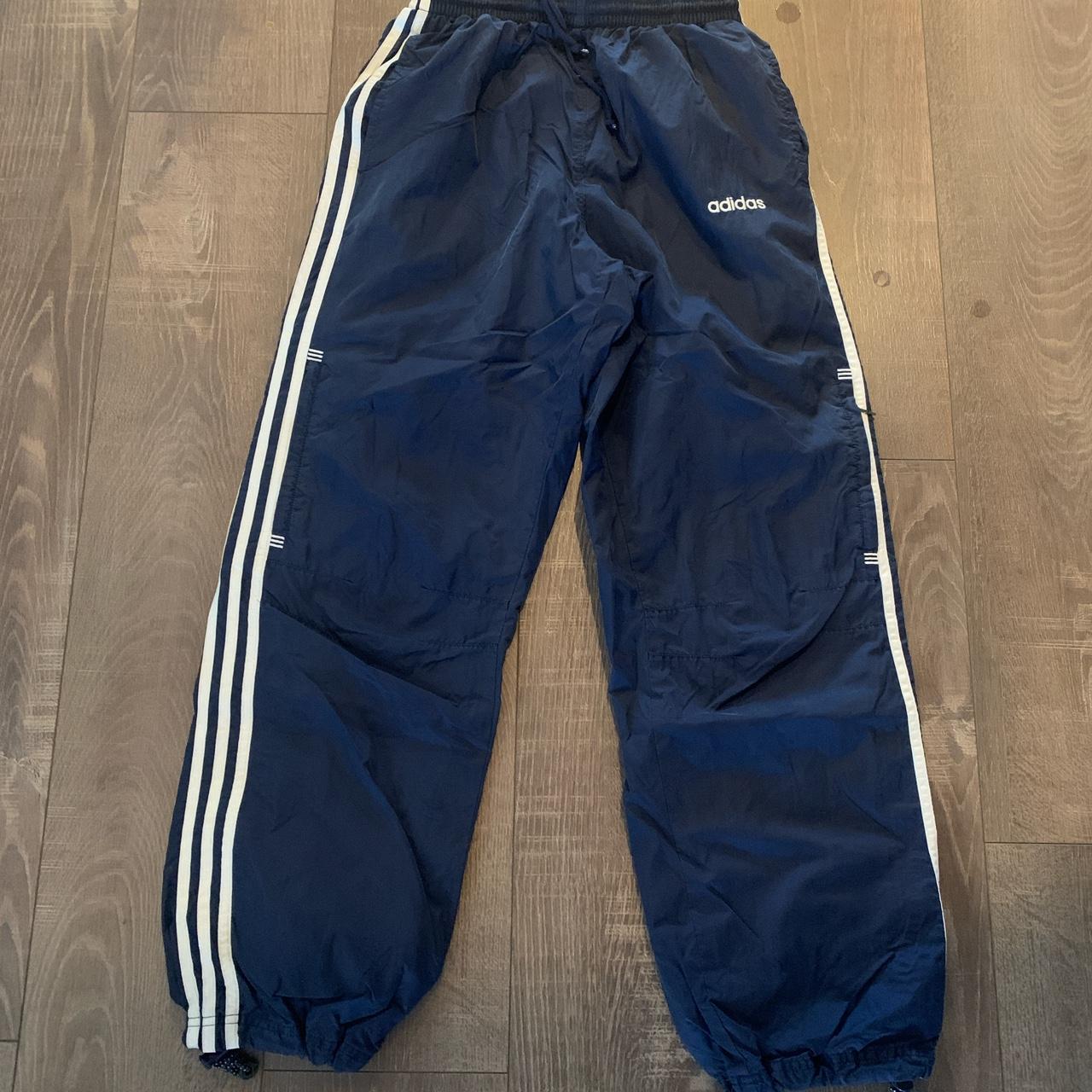 Vintage y2k adidas track pants. Has draw string on... - Depop