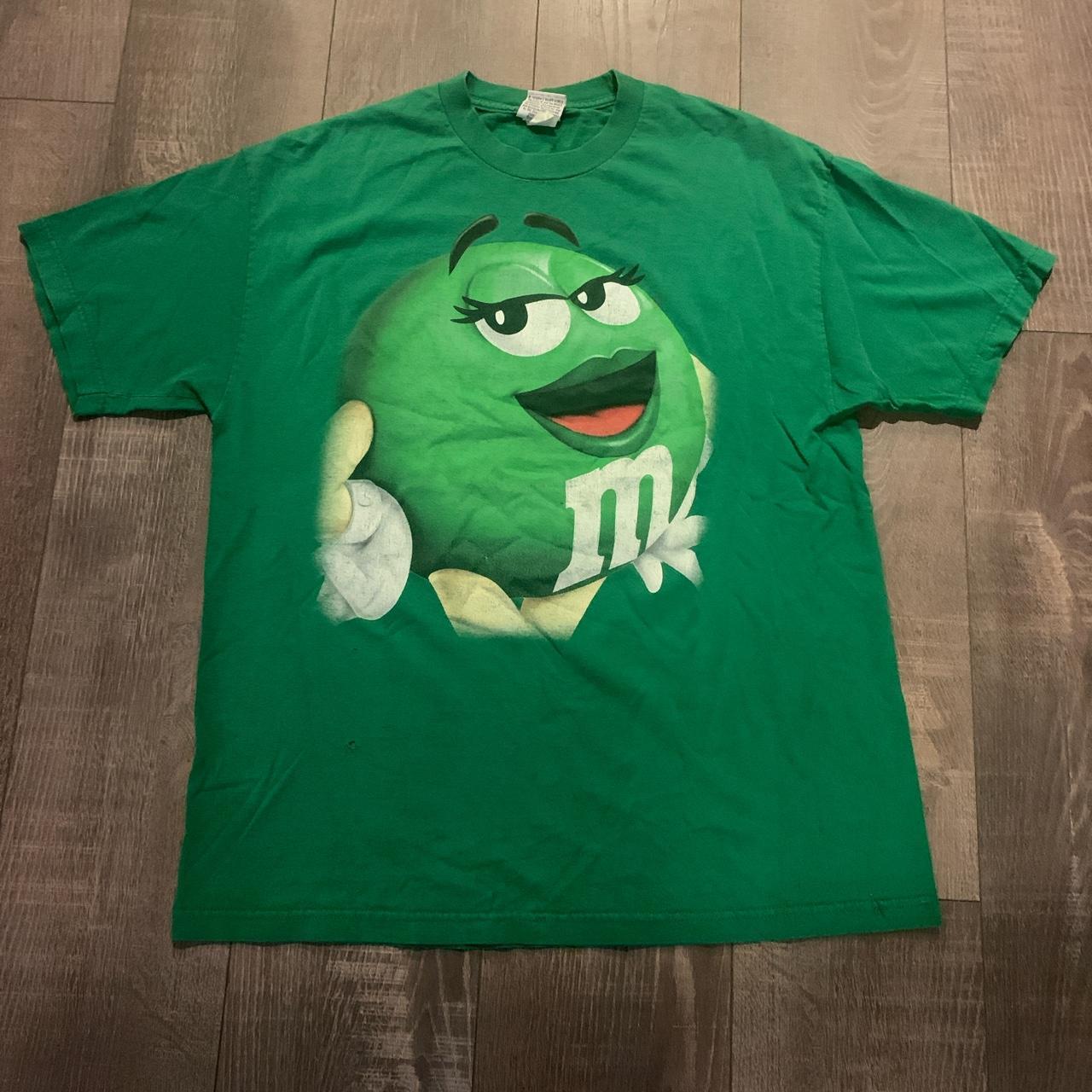 m&m green shirt